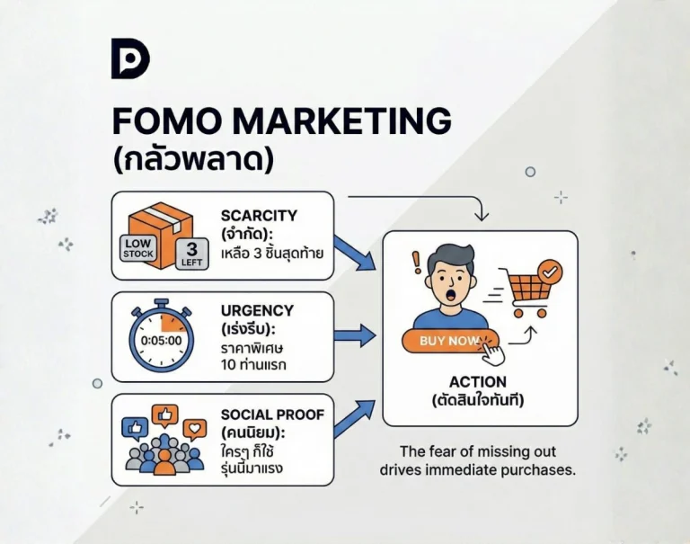 FOMO Marketing จิตวิทยา "ความกลัวที่จะพลาด" อาวุธลับที่ช่วยให้ลูกค้าตัดสินใจโอนไวขึ้น