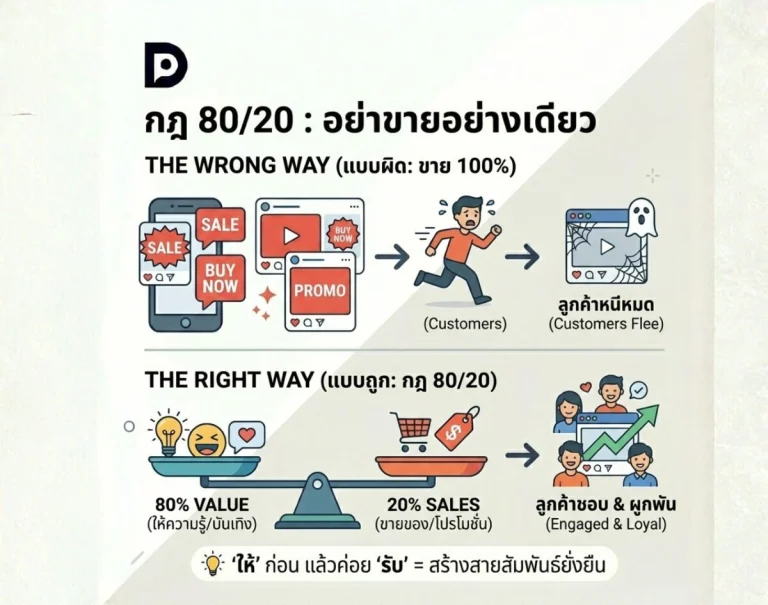 กฎ 80/20 เคล็ดลับจัดสัดส่วนคอนเทนต์ เปลี่ยนเพจร้างให้กลายเป็นชุมชนที่ลูกค้าหลงรัก