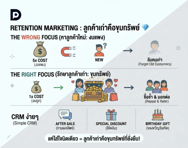 Retention Marketing ลูกค้าเก่าคือขุมทรัพย์ที่แท้จริง กลยุทธ์เพิ่มกำไรโดยไม่ต้องทุ่มงบยิงแอด